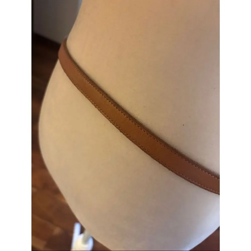 J. Crew Vintage Funky Brown Leather Buckle Belt - L - Picture 2 of 7